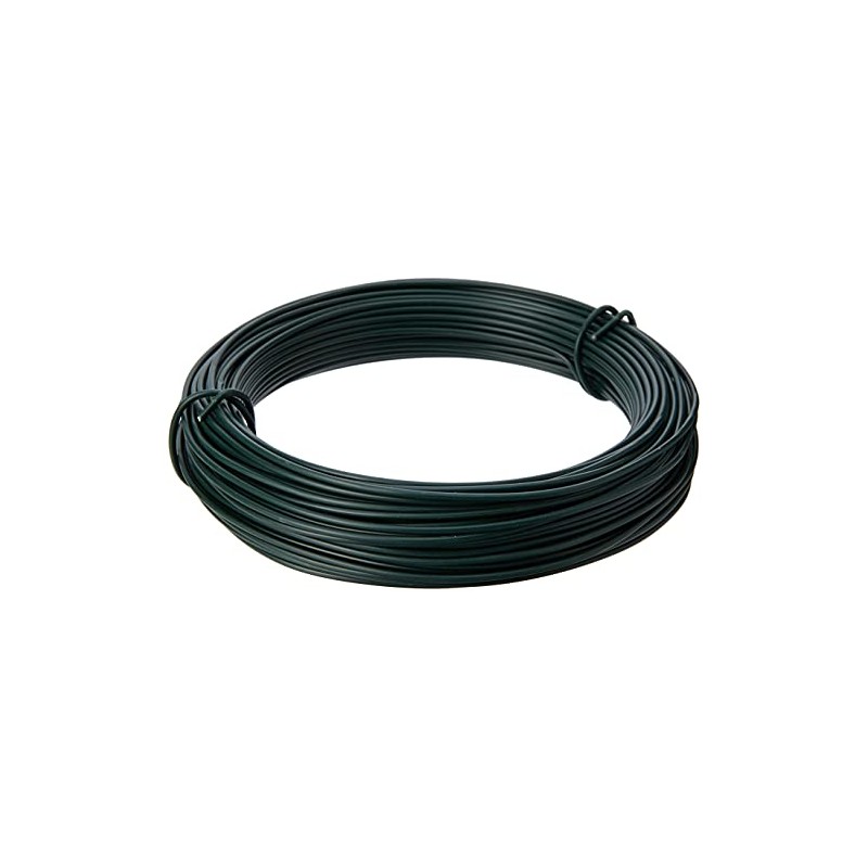 Tildenet 3070490 30m/ 2mm Plastic Coated Garden Wire Coil, Green