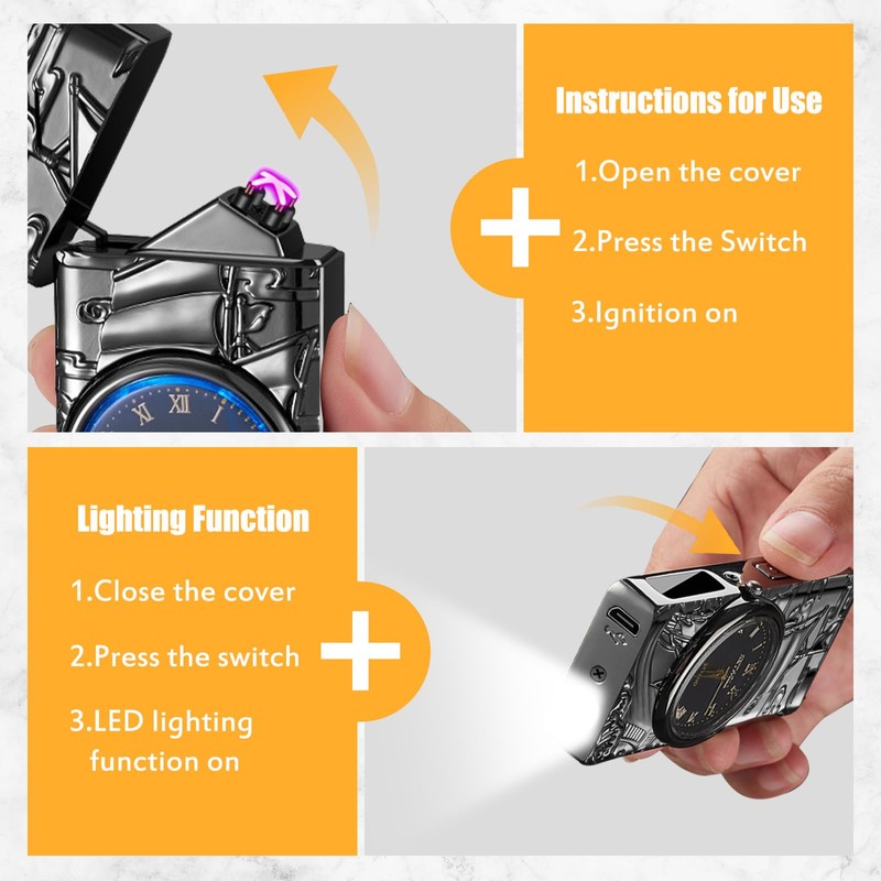 COMANYI Electric Lighter with Plasma Arc, Windproof USB Rechargeable Lighter