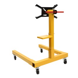 Fronimo 1250 lbs Capacity Engine Stand with 4 Universal Wheels 4 Adjustable Arms w/360 Degree Rotating Head Heavy Duty Rotating Engine Stand for Fixing and Supporting Small Medium-sized Engines Yellow