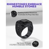 Richsteel Mens Black Ring Stainless Steel Onyx Square Signet Rings