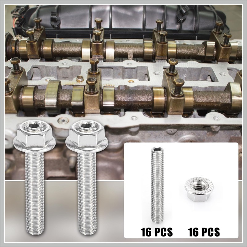 RATCHROLL 16pcs Stainless Steel Exhaust Manifold Bolt Stud Hardware for