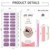 WOKOTO Semi Cured Gel Nail Strips, 20 Pcs Purple Glitter