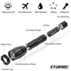STURME LED Tactical Flashlight,5 Modes Ultra Bright Zoomable IP65 Water-Resistant
