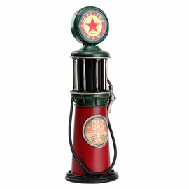 PARSAHO Gas Pump Model Home Decor Money Piggy Bank Metal Gas Station Gasoline Pump Petroliana Statue Old Fashion