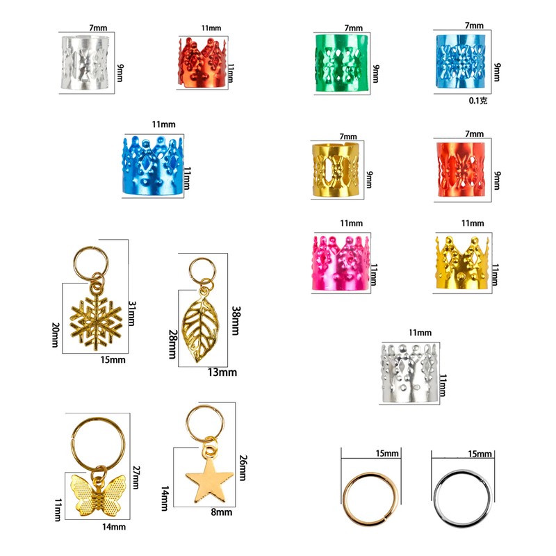 Dreadlocks Jewelry Hair Braiding Beads Alloy Dreadlocks Cuff Ring Hair
