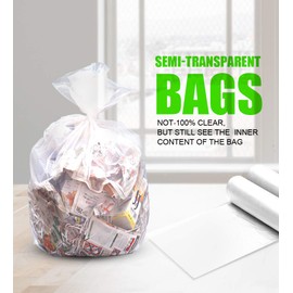 FORID 13 Gallon Trash Bags - Clear Plastic Garbage Bags Medium Tall Trash Can Liners for Kitchen Office Home Waste Bins Unscented One Box with 5 Roll 110 Count 55 Liter - Thick & Durable Trash Bag