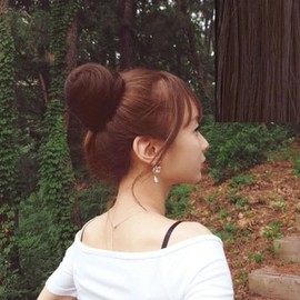 Natural brown elegant ponytail wig (WFHVCFQ) / 올림머리가채내츄럴브라운 우아한 똥머리부분가발 (WFHVCFQ)
