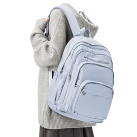 College Backpack For Women Men,Lightweight High School Bag,School Backpack With Lots Of Pockets,Cute Bookbag For Teens Boys Girls,Casual Daypack Backpack For School(Blue)