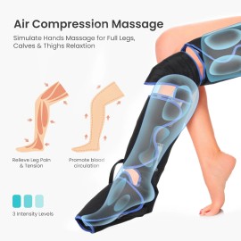 OYAJIA Leg Massager for Circulation, Air Compression Calf Knee Foot Massager with Heat