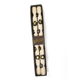 MacKenzie-Childs Mod Flower Dinner Candles - Set of 2 - Silver & Gold