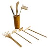 ZEN&TAO Natural Bamboo/Wood Made Miniature Six-Pieces Zen Garden Toolset Accessories
