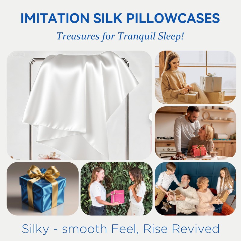 SUPA MODERN Pillow Cases White, Similar to Silk Pillow Cases