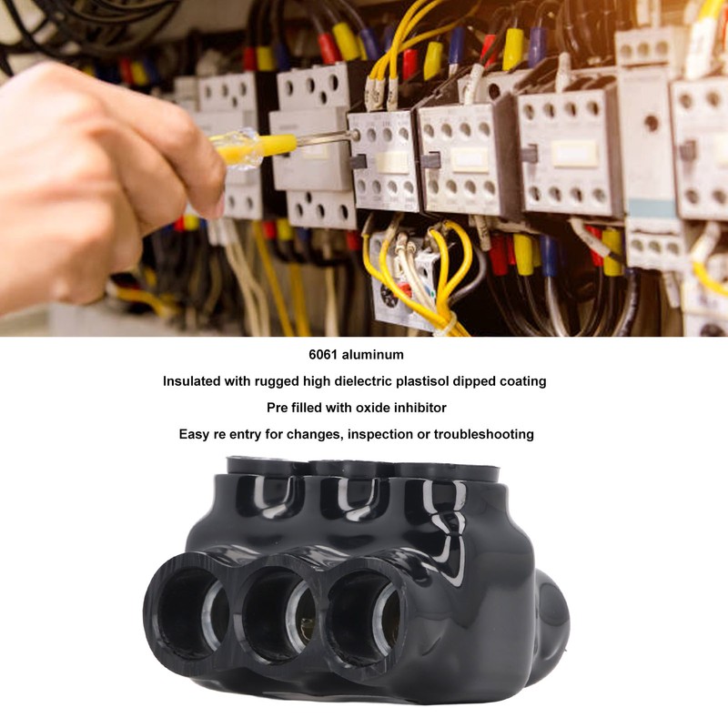Multi Cable Connector 3 Port Splice Electrical Power Connector Insulated