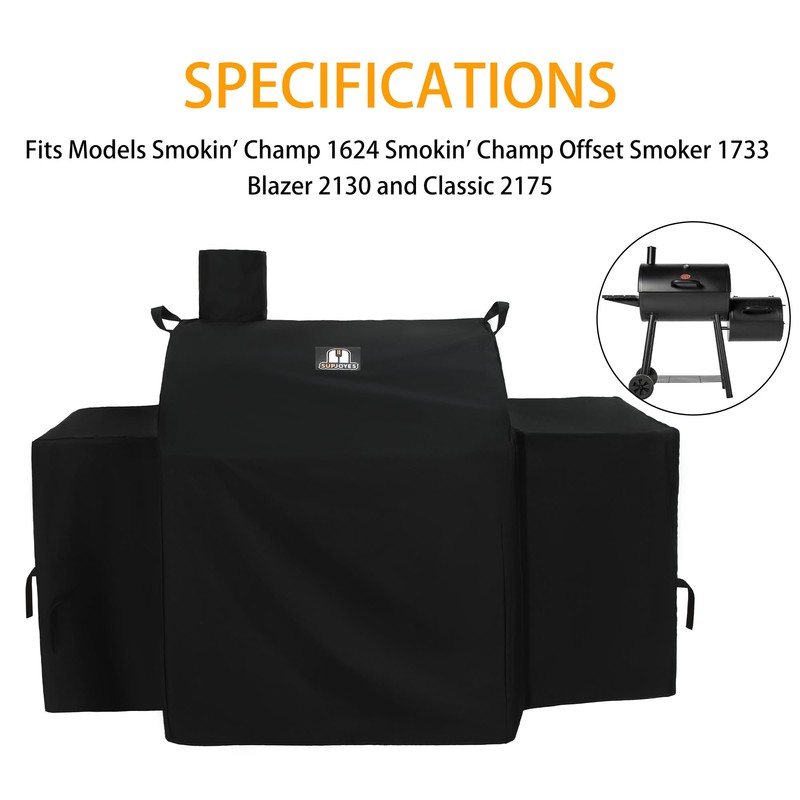 SUPJOYES Grill Cover for Char-Griller Smokin' Champ Grill, 600D Heavy