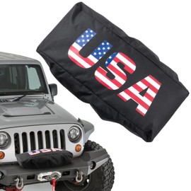 WIWIDRM Newly Upgraded Heavy-Duty Waterproof 1200D Oxford Fabric Winch Cover 12000 lb Waterproof, Dust-Proof and Durable Cover for 8500-12500 lbs Electric Winches (22"x10.5"x8.1")