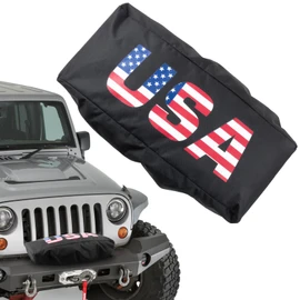 Winch Cover, Newly Upgraded Heavy-Duty Waterproof 1200D Oxford Fabric Cover for 8500-12500 lbs Electric Winches, Dust-proof, Anti-UV, Durable,USA(22"x10.5"x8.1")