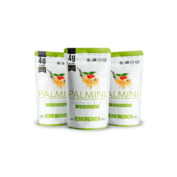 Palmini Linguine Pasta | Low-Carb, Low-Calorie Hearts of Palm Pasta | Keto, Gluten Free, Vegan, Non-GMO | As seen on Shark Tank |(12 Ounce - Pack of 3)