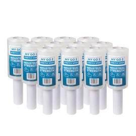 12 Pack 5" Stretch Wrap Rolls, 6000ft Industrial Strength with Handle, 80 Gauge, Clear Plastic Shrink Film for Moving, Packing Pallets, Self-Adhering Heavy Duty Wrap Durable Cling for Secure Packaging