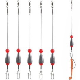 Carolina Rigs for Fishing, Steel Leaders with Fishing Weight Bullet-Weights, Texas Rigs Saltwater Freshwater 14g 5pcs