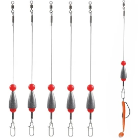 Carolina Rigs for Fishing, Steel Leaders with Fishing Weight Bullet-Weights, Texas Rigs Saltwater Freshwater 14g 5pcs
