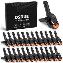 OSDUE 24 Pcs Nylon Spring Clamp,2 Inches Extra Strength Heavy Duty Spring Clips Clamp Set with Moveable Jaws Muslin Clamps Plastic Clamps for Woodwork,Photography, Pool and Workshop.