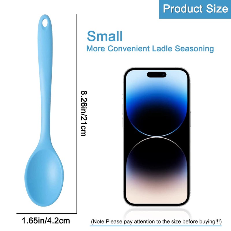 4 Pieces Small Silicone Nonstick Mixing Spoons, High Heat Resistant,Cooking