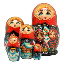 The Best Friends 5-Nest Matreshka Wooden Nesting Dolls Set - 140071 by G.DeBrekht