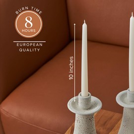 Simply Soson Ivory Taper Candlesticks - Set of 30 Tall Candles, Dripless, Bulk