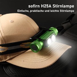 CSTEBOKE Stirnlampe, Sofirn H25A, 1200 LM, 10 Leuchtmodi, Type-c, IPX6, tirnlampe led wiederaufladbar für Arbeit, Sport, Angeln und Anfänger