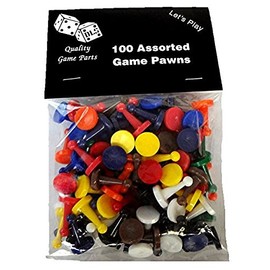 Discount Learning Supplies 100 Assorted Game Pawns - 10 Colors - 10 of Each Color