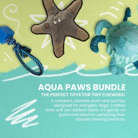 Health Extension SnugArooz Toy Bundle - Jelly The Fish - Sophie The Starfish & Tug N' Cube with Patch Repair - Fun & Durable Toys for Dogs