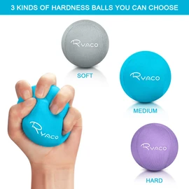 Ryaco Hand Therapy Exercise Stress Ball Bundle - Set of 3 - Stress Ball with Dynamic Resistance and Grip Reinforcement - Therapeutic Hand Recovery