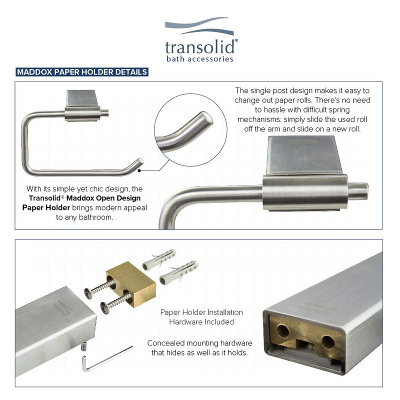 Transolid KA-MDX-5-BS Maddox 5-Piece Bathroom Accessory Kit, Brushed Stainless