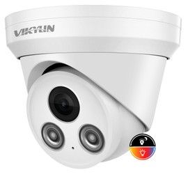 VIKYLIN 5MP IP POE Security Camera with Smart Dual Light Full Color Night Vision,Built in Mic,Active Deterrence for Human Detection,2.8mm Lens,IP67 Outdoor Turret IP Camera