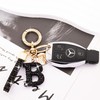XGALBLA Initial letter Keychains for Women Black Bling Sparkly Cute