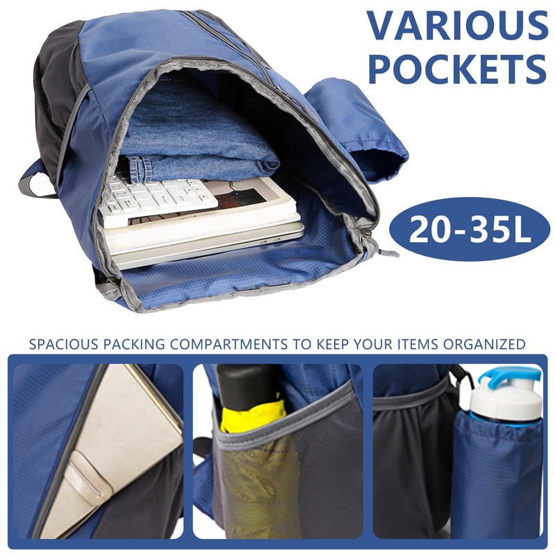 Yoolly Lightweight Foldable Backpack, Small Hiking Rucksack, Waterproof Packable Backpack