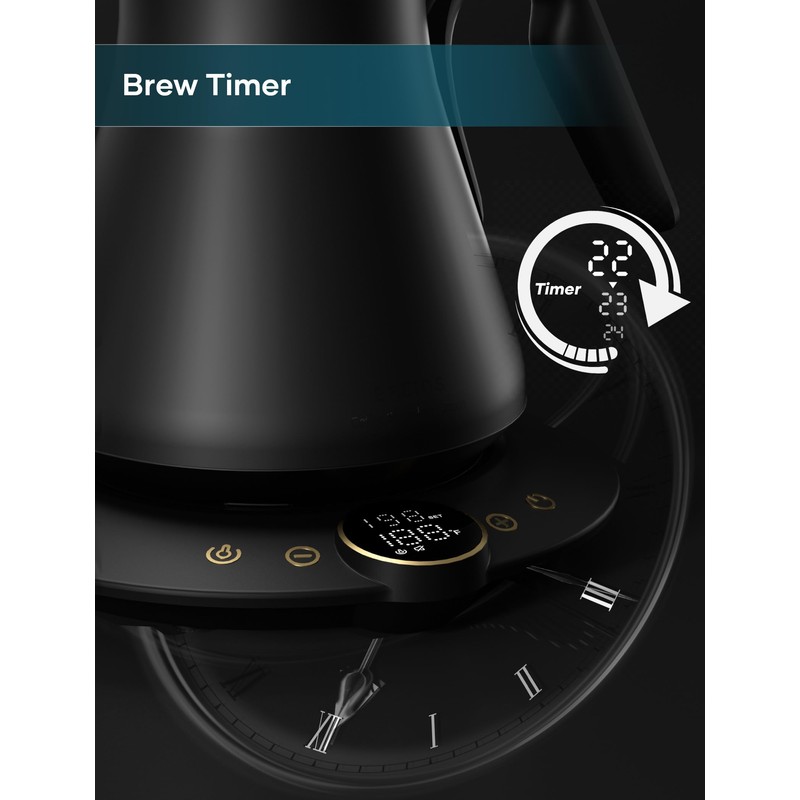 INTASTING Gooseneck Electric Kettle with ±1℉ Temperature Control for Pour