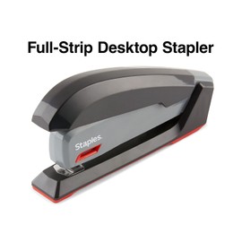 Staples One-Touch Desktop Stapler, 20 Sheet Capacity, Gray/Black/Red, 2/Pack (ST44425/44425VS)