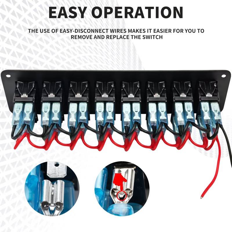 8 Gang Switch Panel 12v 24v Dc Toggle Switch Panel