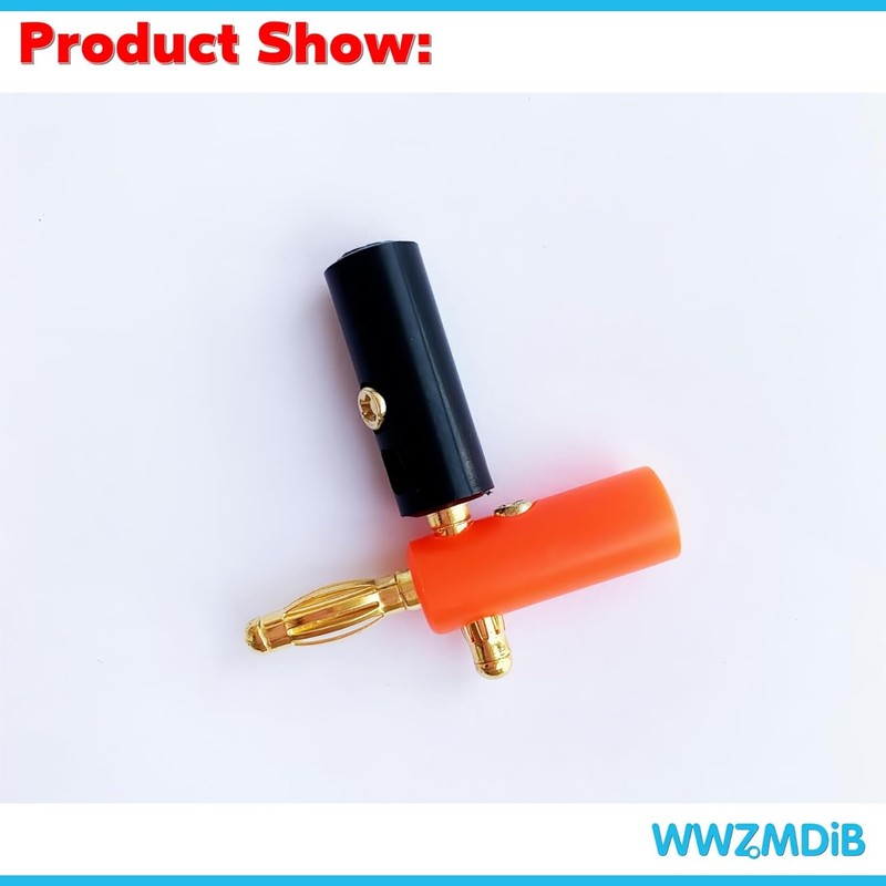 WWZMDiB 4mm Banana Plugs Stackable Connectors for Speaker Wire (12Pcs/6pair