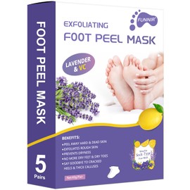 FUNNIR FUNNIR Foot Peeling Mask (5 Pack) Exfoliant for Peeling Off Calluses, Natural Exfoliator for Dry Dead Skin, Callus, Repair Rough Heels Soft Smooth Touch