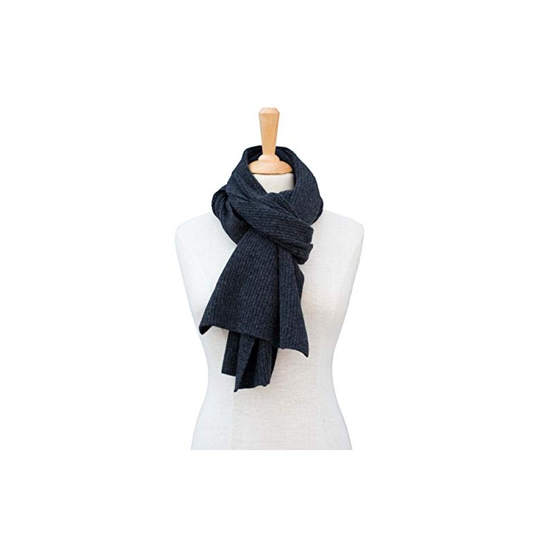 FosterNatur, Women's/Men's Fine Rib Scarf, 100% Wool, bordeaux