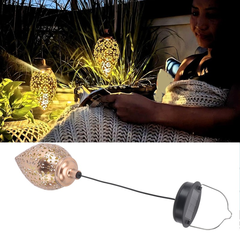 Solar Powered Patio Lamp LED Hanging Light Retro Decorative Lantern