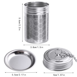2 Pack Tea Strainers for Loose Tea 304 Stainless Steel Tea Infuser Mesh Loose Leaf Tea Steeper Tea Diffuser with Chain Hook and Threaded Lid for Black Tea, Spices and Seasonings