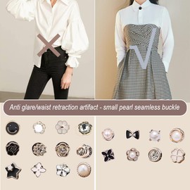 Brooch Pins for Women, 20 Pcs Women Shirt Brooch Pins, Cover Up Brooch Buttons, Blouse Pins, Safety Invisible Buttons, for Bags, T-Shirt, Clothes, Hat Decoration