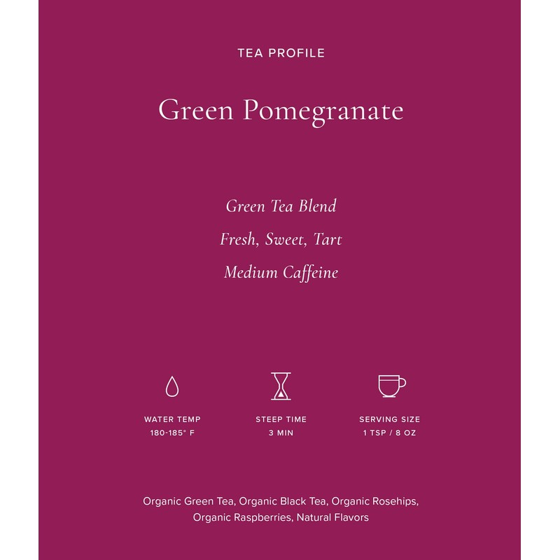 Art of Tea | Organic Green Pomegranate Tea| 50 Eco