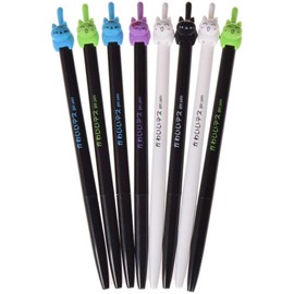 DYBADYSA 12 Pcs Cat and 4 Pcs Dog 0.5mm Novelty Styles Cute Black Ink Ballpoint Writing Pen Set Plastic Creative Gel Ink Pens for Office School Stationery Supplies Set