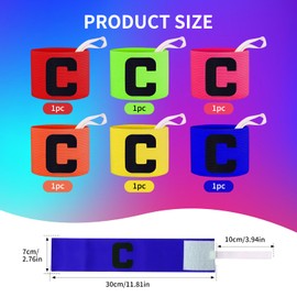 Verazquy 6 Pcs Kids Captains Armband – Adjustable Football Captain's Armbands for Soccer Rugby Hockey Netball – Multicolored Elastic Sports Arm Bands for Youth Junior Clubs Teams