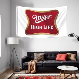 Miller High Life 3x5ft Flag Banner (Bright & Vibrant 150D Polyester,Brass Grommet)