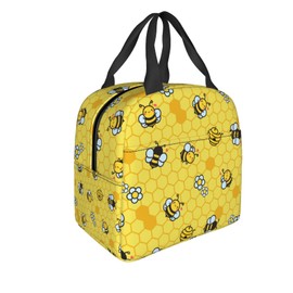 HIZUWKY Bee Lunch Box Insulated Lunch Bag for Women Boys Girls Kids Washable and Reusable Thermal for School Office